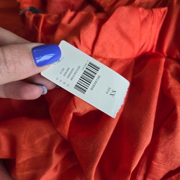 By Anthropologie Off-The-Shoulder Tiered High-Low Midi Dress size XS NEW - Picture 14 of 14